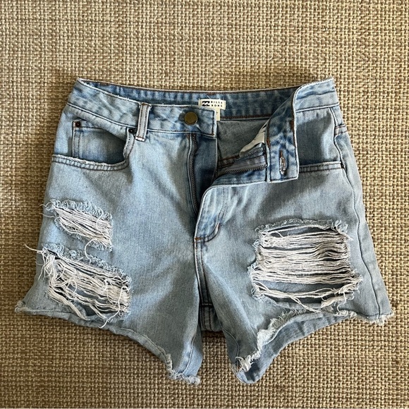 Billabong Pants - Billabong Hi-Rise Distressed Denim Shorts